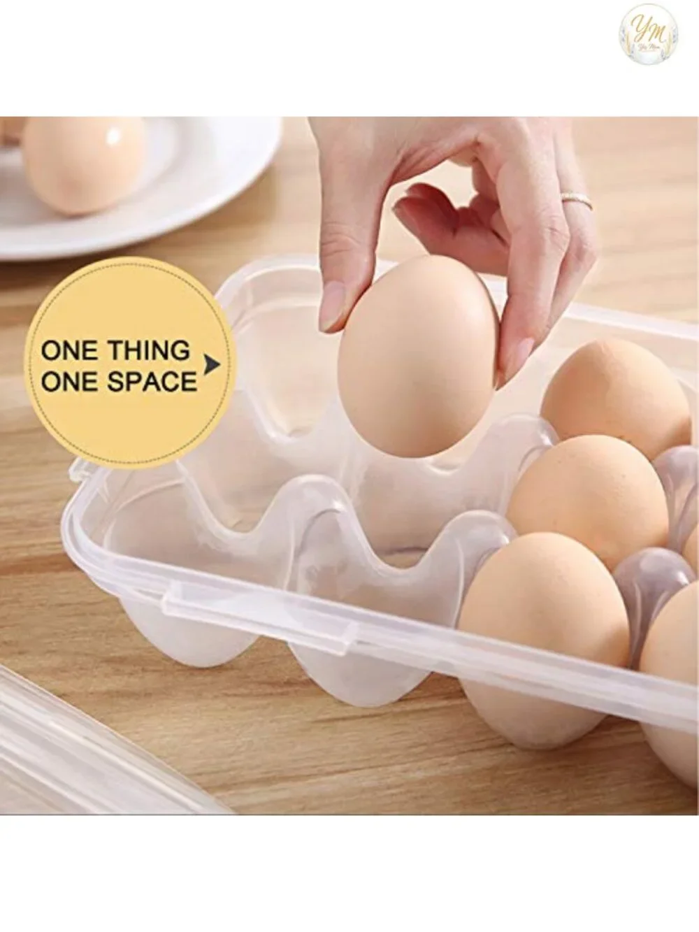 4 Pack Clear Plastic Egg Holders with Lids, Stackable Refrigerator Egg Trays